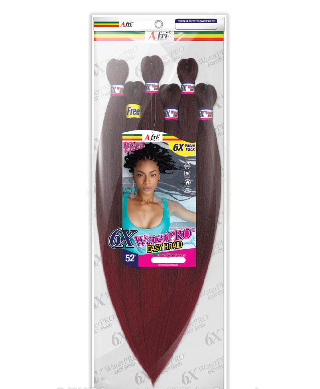 6 PACK BRAIDING HAIR -WATER PRO EASY BRAID 52"
