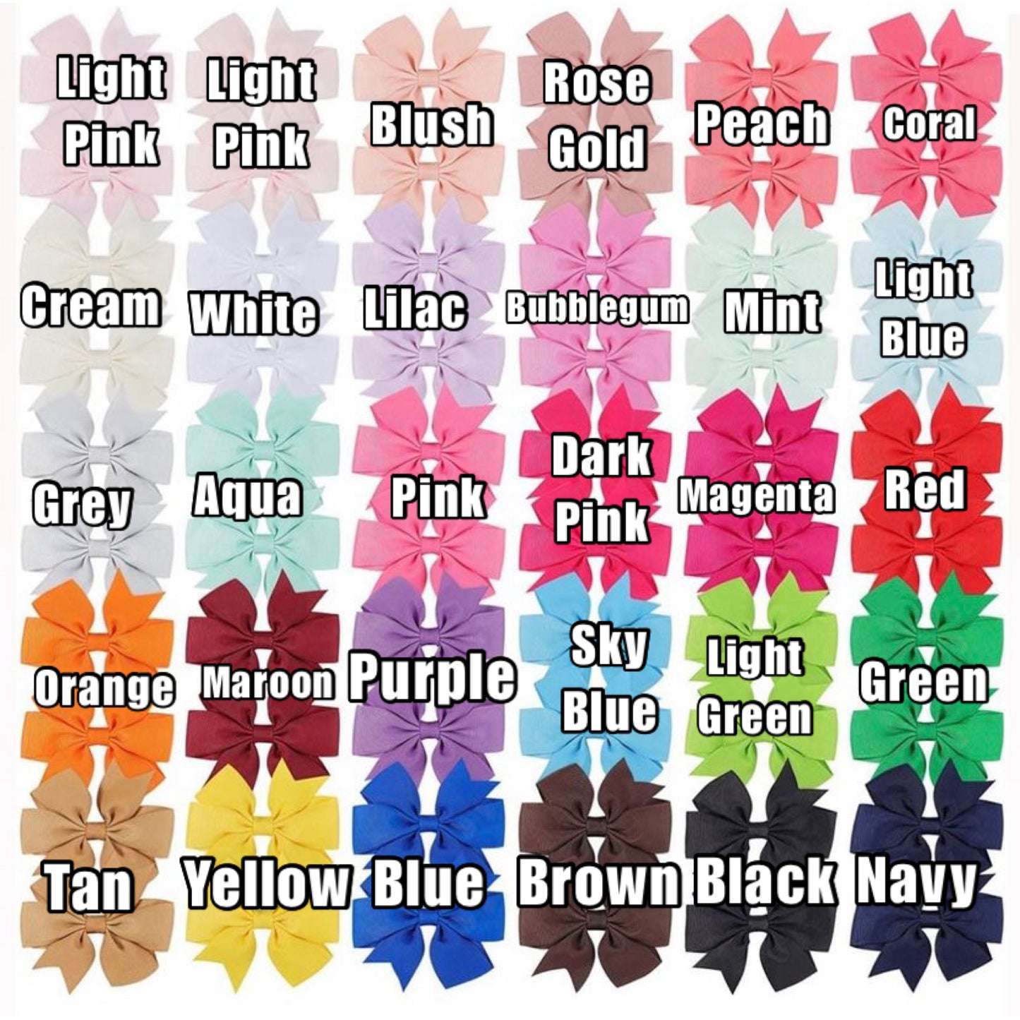 Ribbon Hair Bow Clips