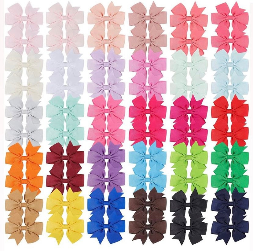 Ribbon Hair Bow Clips