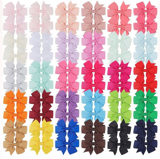 Ribbon Hair Bow Clips