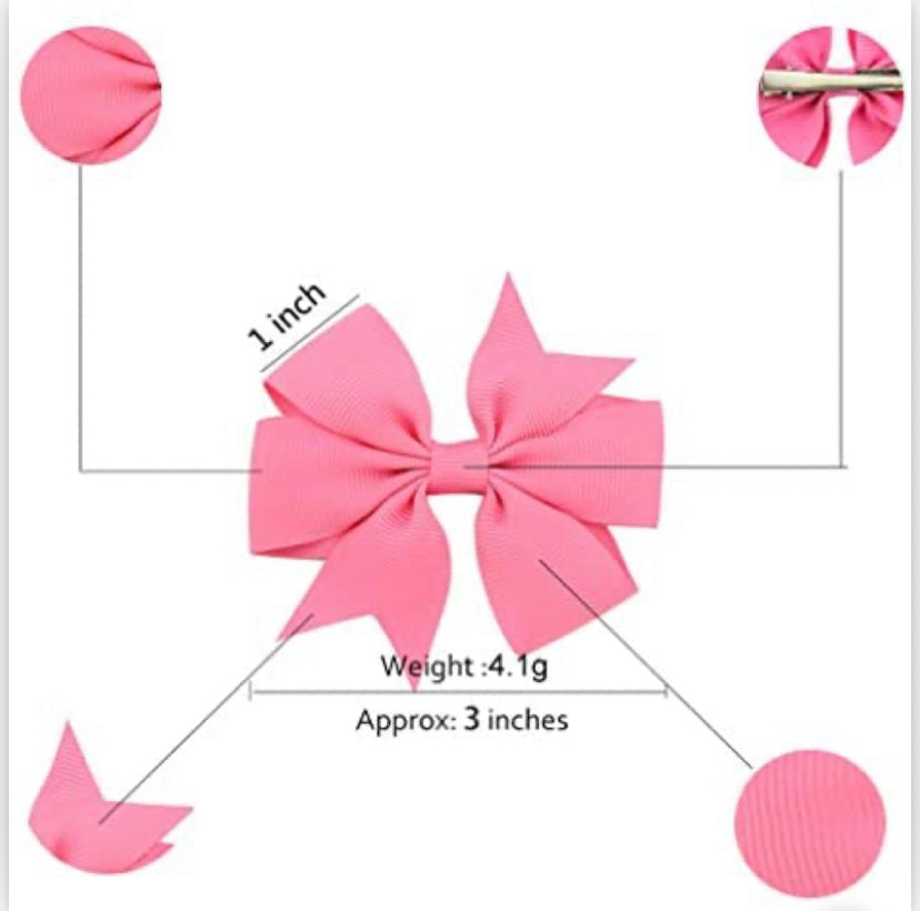 Ribbon Hair Bow Clips